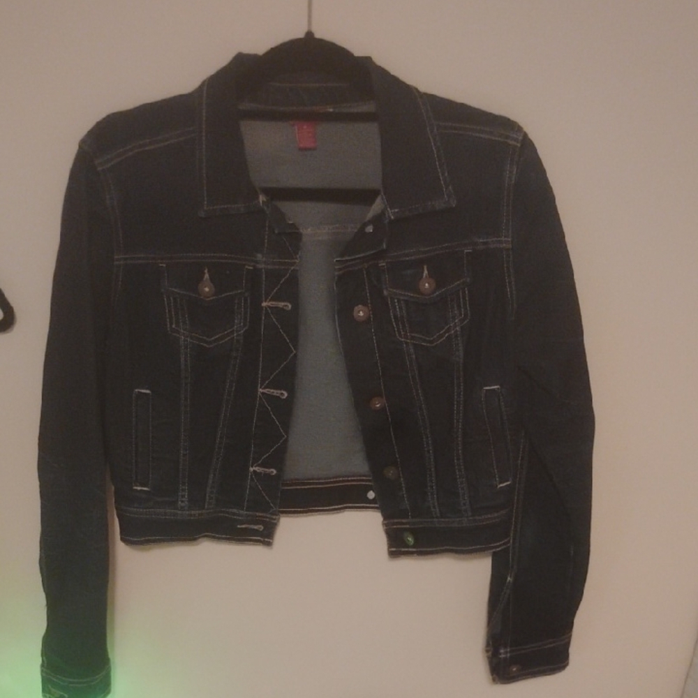 Arizona Jean Company Dark Blue Denin Cropped Jacket